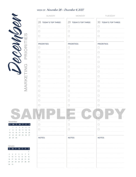 2027 Monthly Marketing Planner