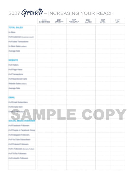 2027 Monthly Marketing Planner