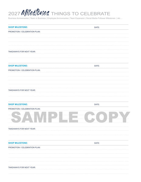 2027 Monthly Marketing Planner