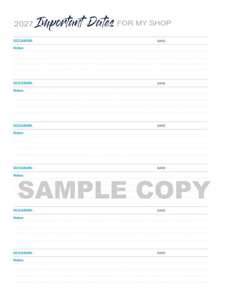 2027 Monthly Marketing Planner