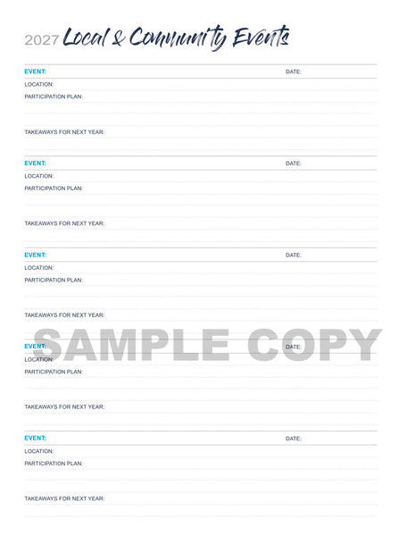 2027 Monthly Marketing Planner