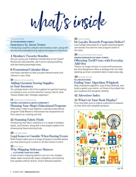 FabShop News – October 2025, Issue 168
