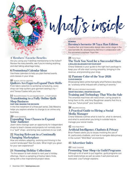 FabShop News – December 2025, Issue 169
