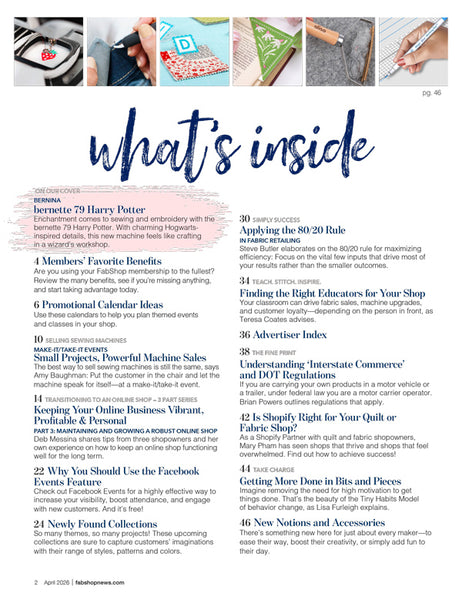 FabShop News – April 2026, Issue 171