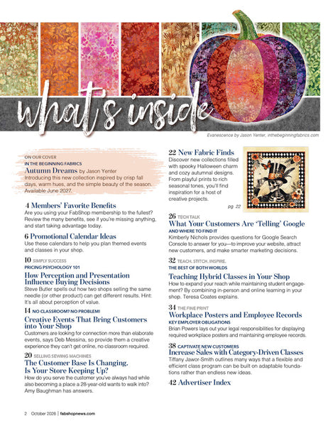 FabShop News Magazine – October 2026, Issue 174